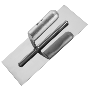 Steel trowel with wooden handle